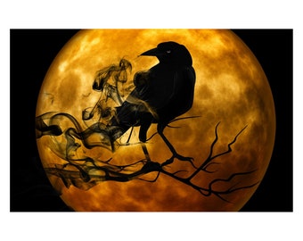 Halloween Raven 2 | DMC Cross Stitch Quality Design | PDF Pattern | Three Counted Charts in Instant Download