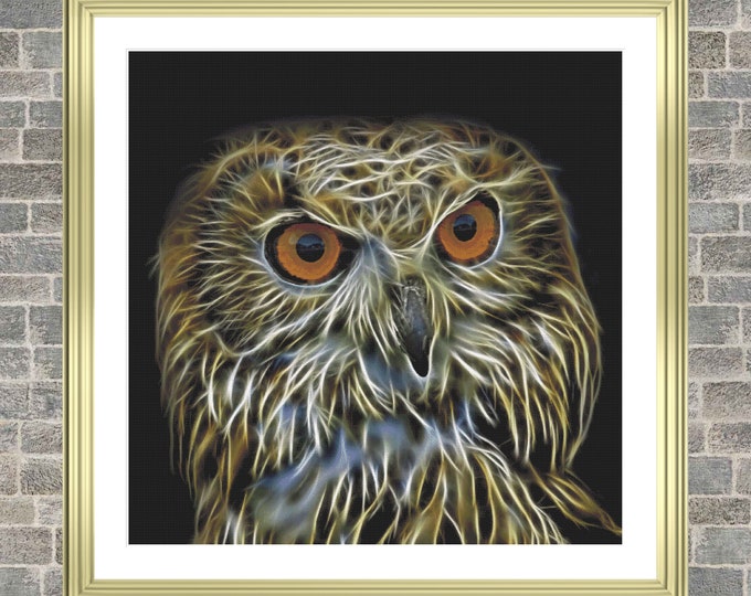 Fractal Owl | Anchor Cross Stitch Pattern | Three Counted PDF Charts in Instant Download | Happy Stitching and Thanks for Visiting!