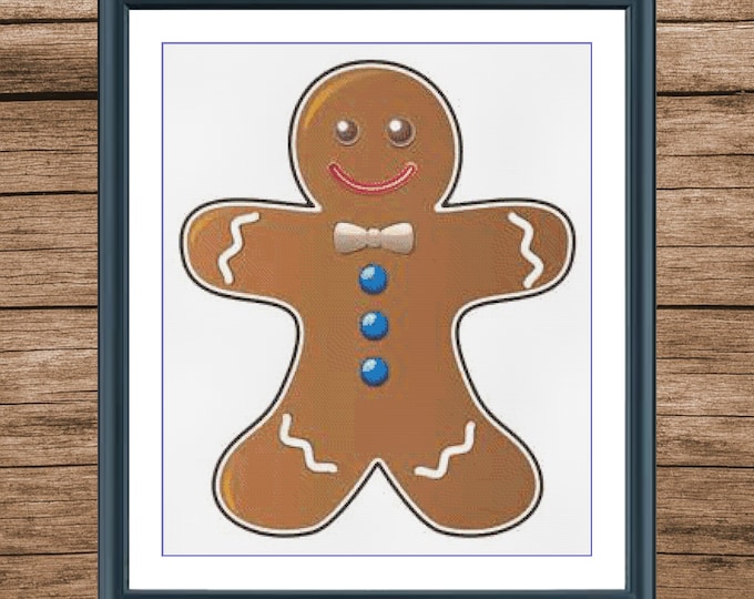 Gingerbread Man | Anchor Cross Stitch Pattern | Three Counted PDF Charts in Instant Download | Happy Stitching and Thanks for Visiting!