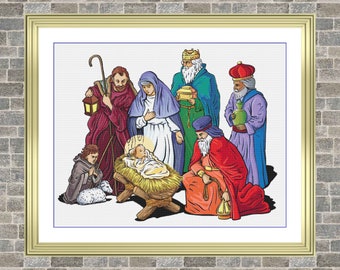 Nativity | DMC Cross Stitch Pattern | Three Counted PDF Charts in Instant Download | Happy Stitching and Thanks for Visiting!