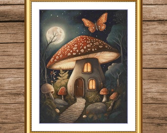 Fantasy Mushroom | Anchor Cross Stitch Pattern | Three Counted PDF Charts in Instant Download | Happy Stitching and Thanks for Visiting!