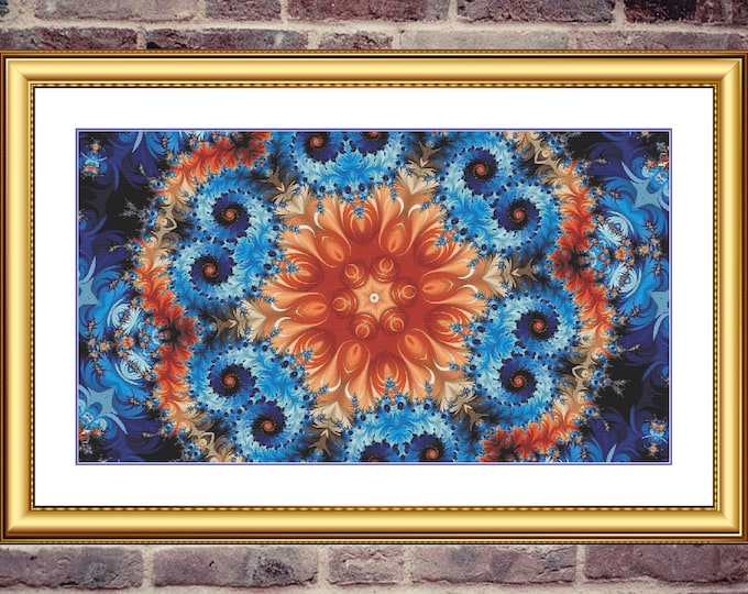 Alchemy Fractal | DMC Cross Stitch Pattern | Three Counted PDF Charts in Instant Download | Happy Stitching and Thanks for Visiting!