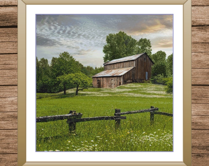 Old Barn | Anchor Cross Stitch Pattern | Three Counted PDF Charts in Instant Download | Happy Stitching and Thanks for Visiting!