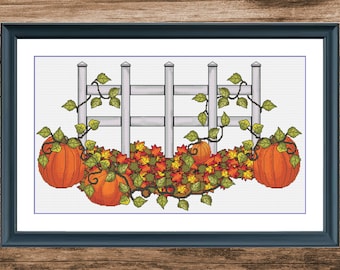 Garden Pumpkins | Anchor Cross Stitch Pattern | Three Counted PDF Charts in Instant Download | Happy Stitching and Thanks for Visiting!