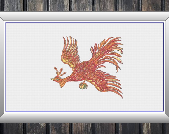 Firebird | DMC Cross Stitch Pattern | Three Counted PDF Charts in Instant Download | Happy Stitching and Thanks for Visiting!