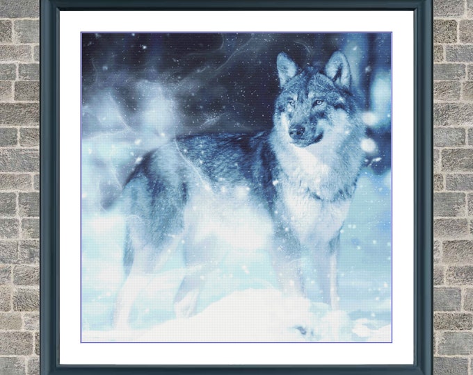 Winter Wolf | DMC Cross Stitch Pattern | Three Counted PDF Charts in Instant Download | Happy Stitching and Thanks for Visiting!