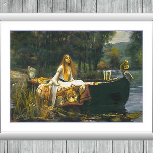 The Lady of Shalott - Waterhouse | Anchor Cross Stitch Museum Quality Pattern | Three Counted PDF Charts in Instant Download!