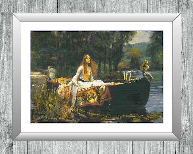 The Lady of Shalott - Waterhouse | Anchor Cross Stitch Museum Quality Pattern | Three Counted PDF Charts in Instant Download!