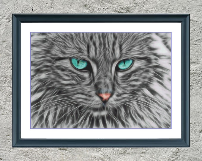 Fractal Cat | DMC Cross Stitch Pattern | Three Counted PDF Charts in Instant Download | Happy Stitching and Thanks for Visiting!