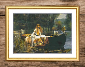 The Lady of Shalott - Waterhouse | DMC Cross Stitch Museum Quality Pattern | Three Counted PDF Charts in Instant Download and Stitch Today!