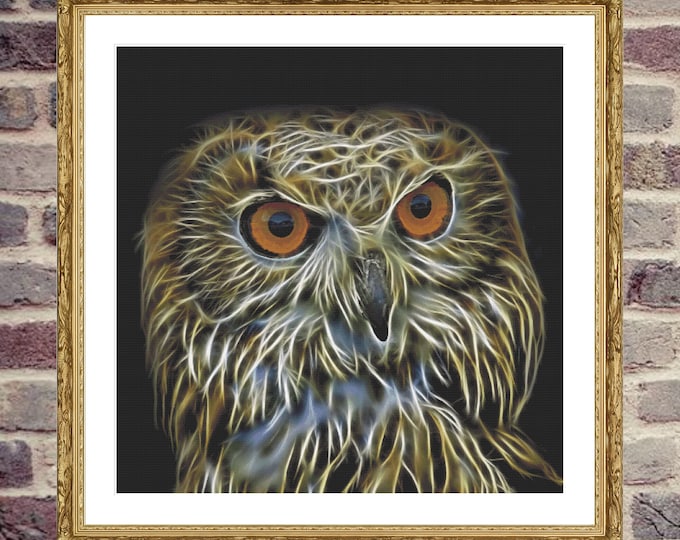 Fractal Owl | DMC Cross Stitch Pattern | Three Counted PDF Charts in Instant Download | Happy Stitching and Thanks for Visiting!