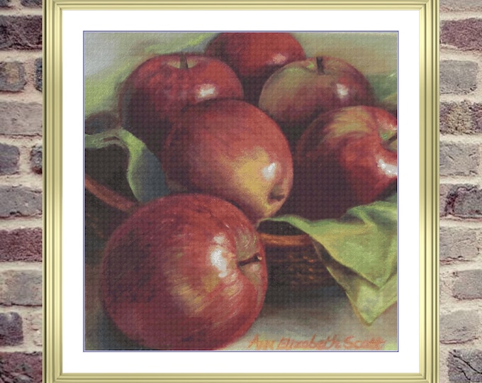 Honeycrisp Apples | Anchor Cross Stitch Pattern | Three Counted PDF Charts in Instant Download | Happy Stitching and Thanks for Visiting!