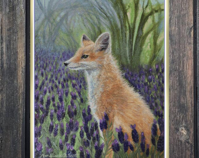 Lavender Fox | Anchor Cross Stitch Pattern | Three Counted PDF Charts in Instant Download | Happy Stitching and Thanks for Visiting!