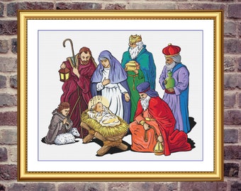 Nativity | Anchor Cross Stitch Pattern | Three Counted PDF Charts in Instant Download | Happy Stitching and Thanks for Visiting!