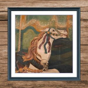 Haunted Carousel Horse | Anchor Cross Stitch Museum Pattern | Three Counted PDF Charts in Instant Download and Stitch Today!