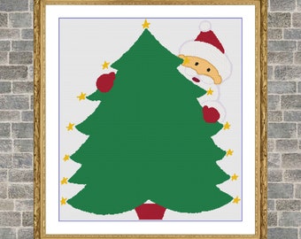 Santa and Tree | Anchor Cross Stitch Pattern | Three Counted PDF Charts in Instant Download | Happy Stitching and Thanks for Visiting!