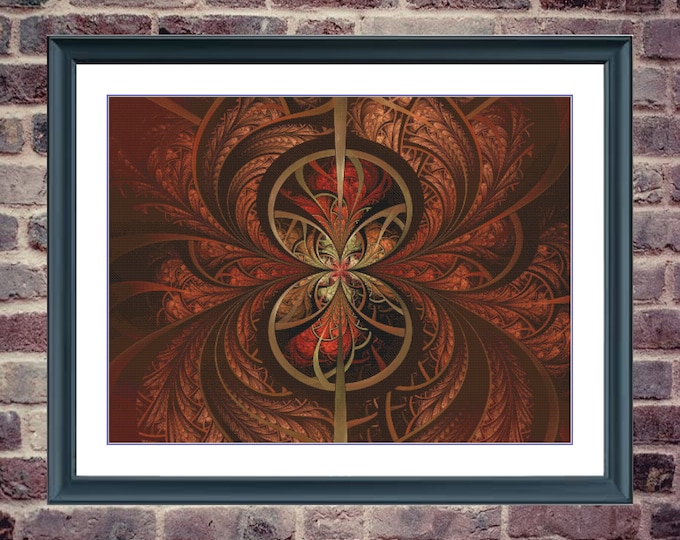 Fractal 2 - Infinite Echoes | DMC Cross Stitch Pattern | Three Counted PDF Charts in Instant Download and Stitch Today!