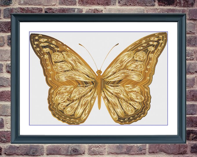 Butterfly 4 | DMC Cross Stitch Pattern | Three Counted PDF Charts in Instant Download | Happy Stitching and Thanks for Visiting!