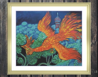 Russian Firebird | Anchor Cross Stitch Pattern | Three Counted PDF Charts in Instant Download | Happy Stitching and Thanks for Visiting!