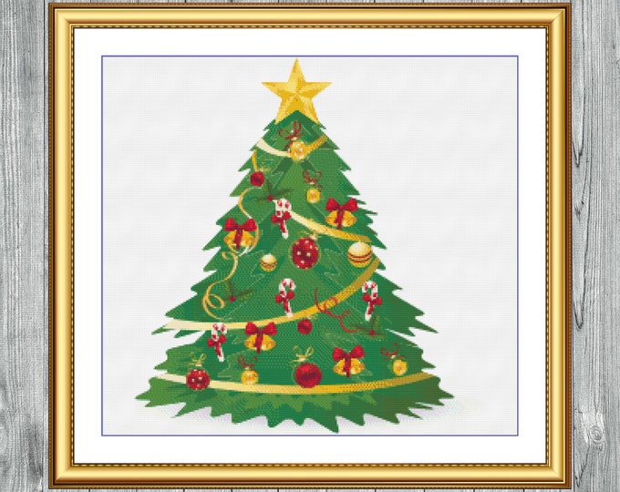 Christmas Tree | Anchor Cross Stitch Pattern | Three Counted PDF Charts in Instant Download | Happy Stitching and Thanks for Visiting!