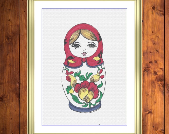 Russian Doll | Anchor Cross Stitch Pattern | Three Counted PDF Charts in Instant Download | Happy Stitching and Thanks for Visiting!