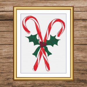 Candy Canes | DMC Cross Stitch Pattern | Three Counted PDF Charts in Instant Download | Happy Stitching and Thanks for Visiting!