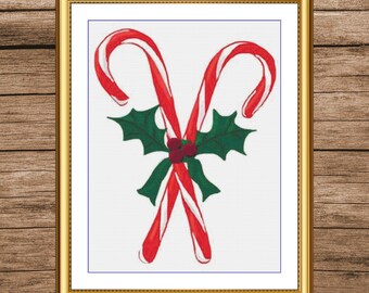 Candy Canes | DMC Cross Stitch Pattern | Three Counted PDF Charts in Instant Download | Happy Stitching and Thanks for Visiting!