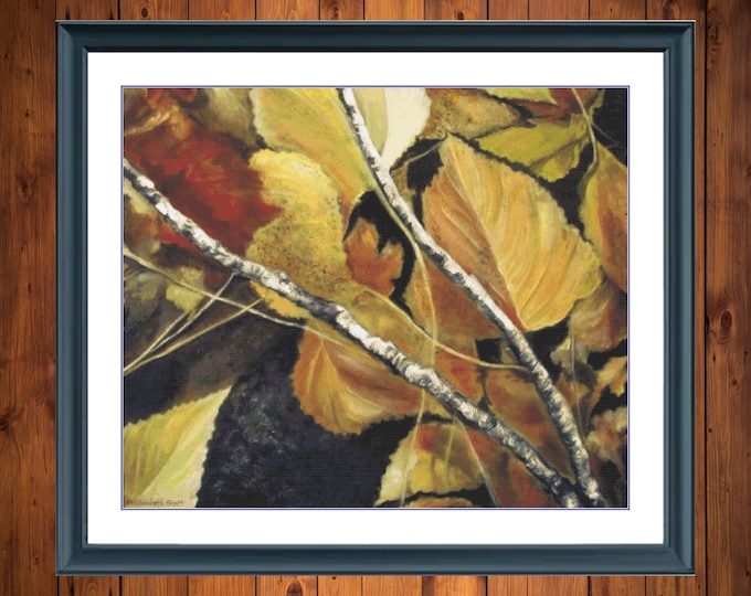 Golden Leaves in a Golden Wood | Anchor Cross Stitch Pattern | Three Counted PDF Charts in Instant Download and Stitch Today!