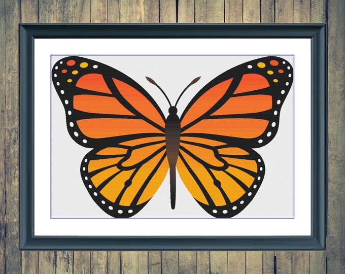 Butterfly 1 | DMC Cross Stitch Pattern | Three Counted PDF Charts in Instant Download | Happy Stitching and Thanks for Visiting!