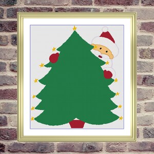 Santa and Tree | DMC Cross Stitch Pattern | Three Counted PDF Charts in Instant Download | Happy Stitching and Thanks for Visiting!
