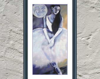 Moon Dancer | DMC Cross Stitch Pattern | Three Counted PDF Charts in Instant Download | Happy Stitching and Thanks for Visiting!
