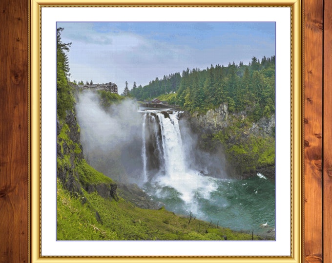 Snoqualmie Falls | DMC Cross Stitch Pattern | Three Counted PDF Charts in Instant Download | Happy Sitiching and Thanks for Visiting!