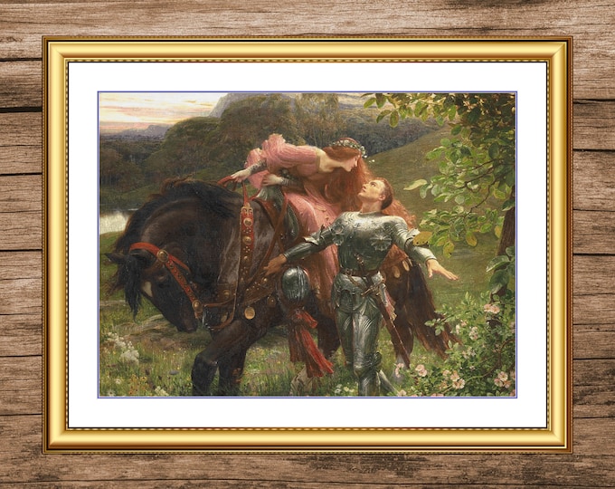 La Belle Dame sans Merci - Frank Dicksee | DMC Cross Stitch Pattern | Three Counted PDF Charts in Instant Download and Stitch Today!
