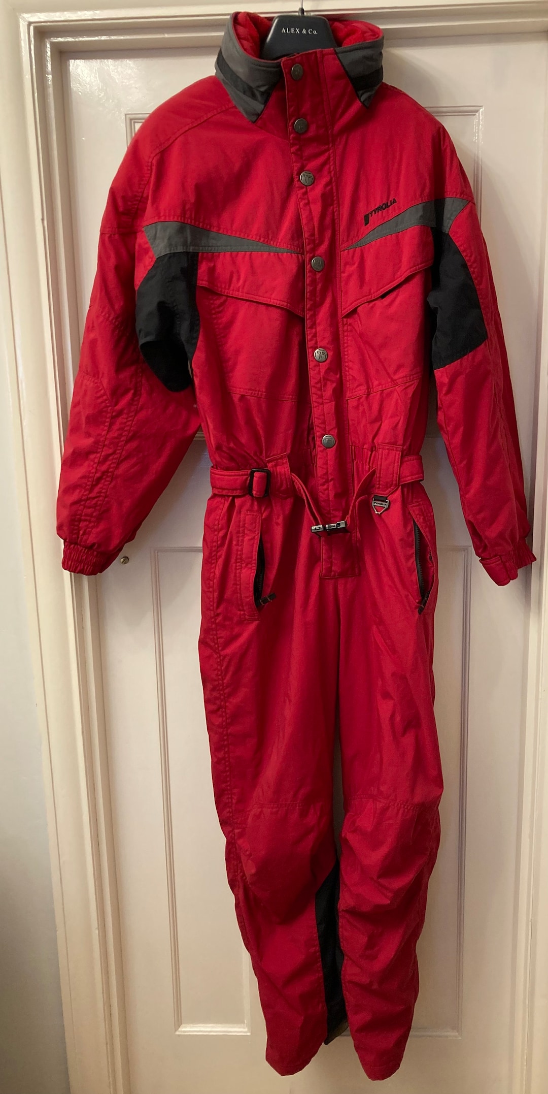 Vintage Tyrolia Red All in One Ski Suit Etsy
