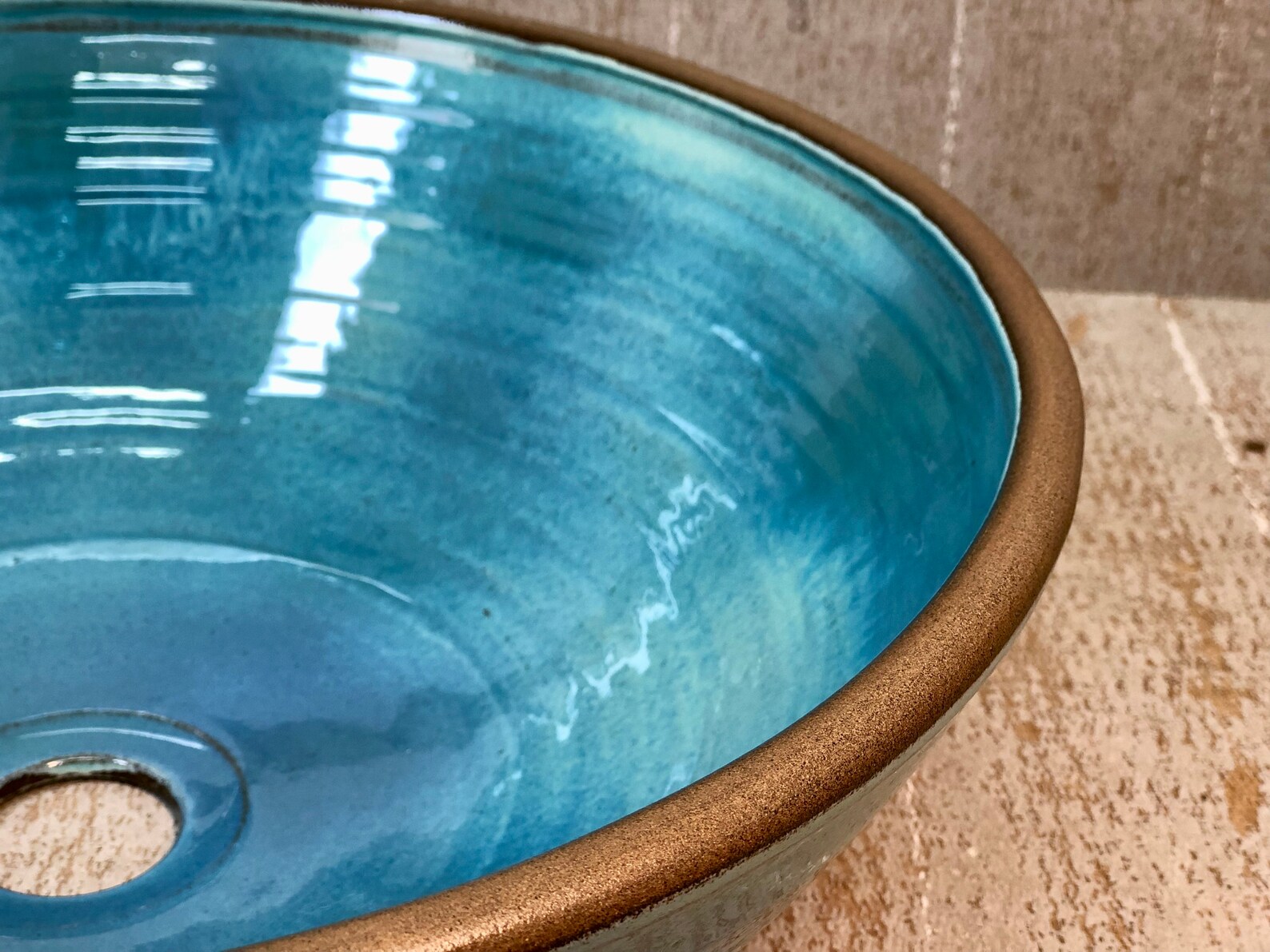 Ceramic Vessel Sink Turquois Wash Basin. Etsy