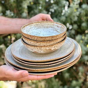Ceramic handmade dinnerware set for 2  4  6 8