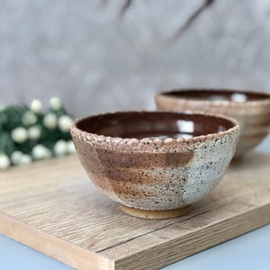 Set of 6 Small Rustic Pottery Salad Bowls image 6