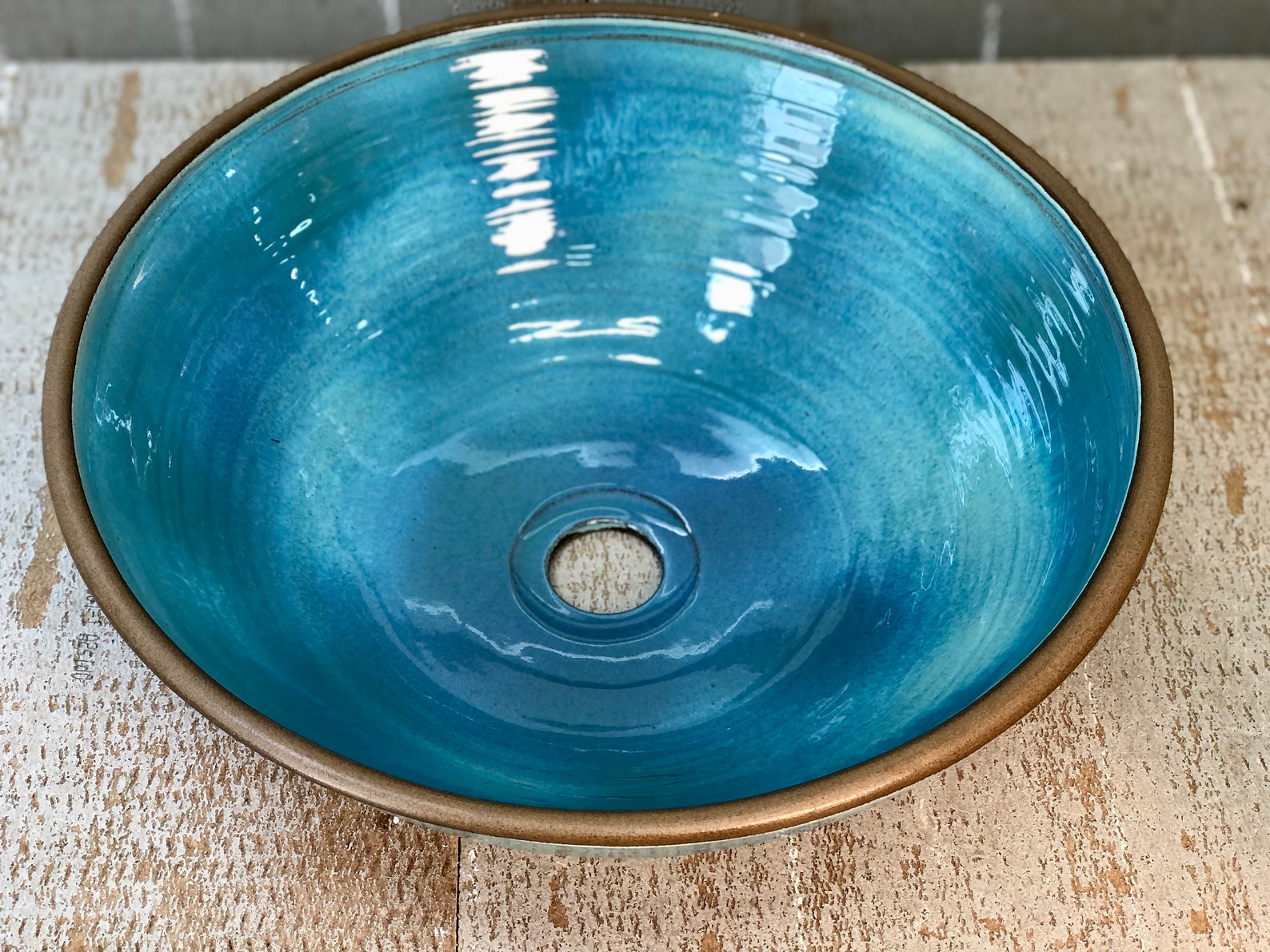 Ceramic Vessel Sink Turquois Wash Basin. Etsy