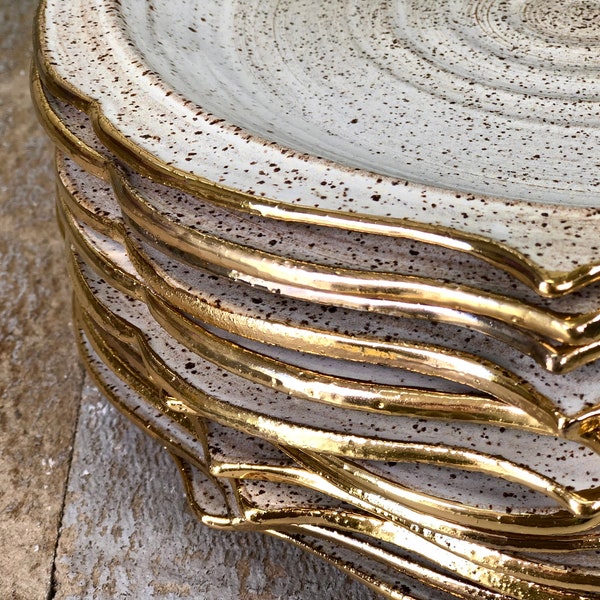 Gold Dinnerware Set Etsy