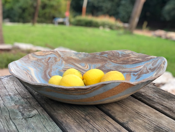 Fruttiera In Cemento Design Moderno - Grande Ciotola Decorativa Pesante 3,4 Kg - Per Frutta, Chiavi, Centrotavola - Per Cucina, Ingresso, Tavolino