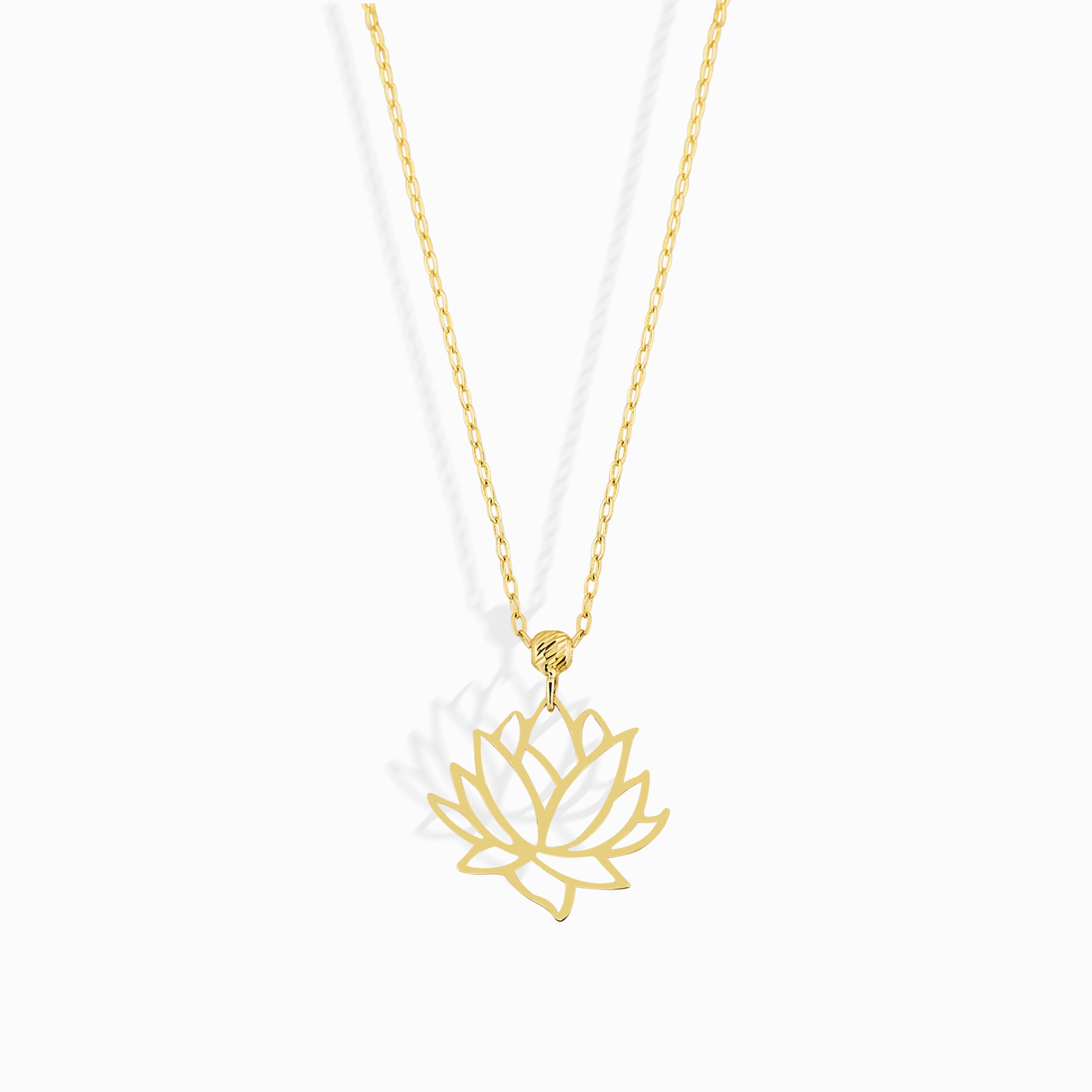14K Gold Lotus Necklace Zen Necklace Blooming Flower - Etsy