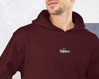 Felpa con cappuccio ricamata JDM Kei Truck, Mini camion giapponese, camion Kei, regalo per gli amanti dell'auto, appassionato di JDM, personalizzato, minimalista