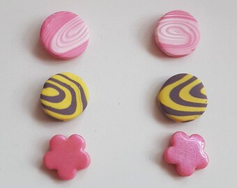 Boucles d’oreilles en | en argile polymère Boucles d’oreilles Stud | Fait main