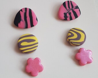Boucles d’oreilles en | en argile polymère Boucles d’oreilles Stud | Fait main