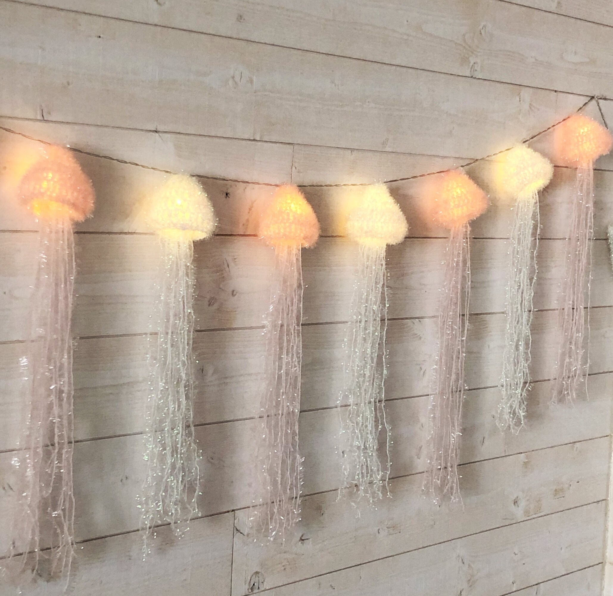 Guirlande de Méduses, Guirlande Lumineuse Au Crochet, Méduses Crochet