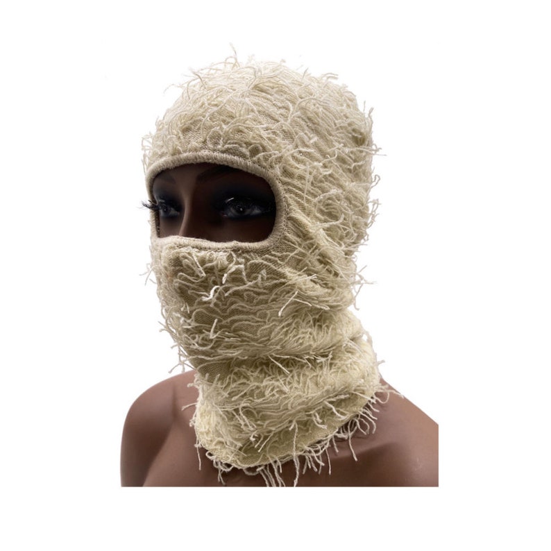 Knitted Balaclava Ski Mask Distressed Balaclava Mask Etsy