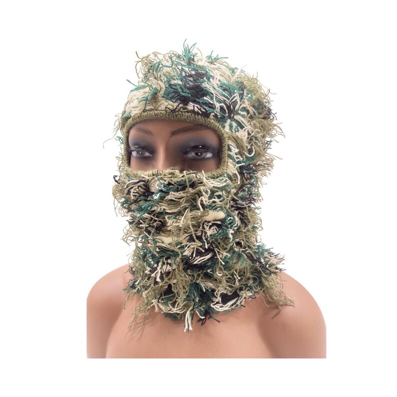 Knitted Balaclava Ski Mask Distressed Balaclava Mask Etsy