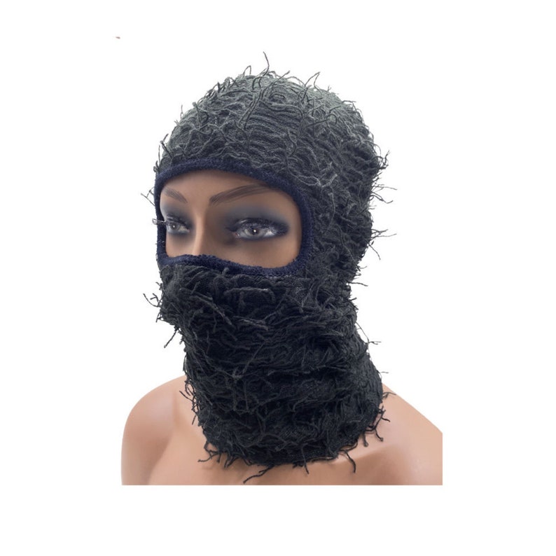 Knitted Balaclava Ski Mask Distressed Balaclava Mask Etsy
