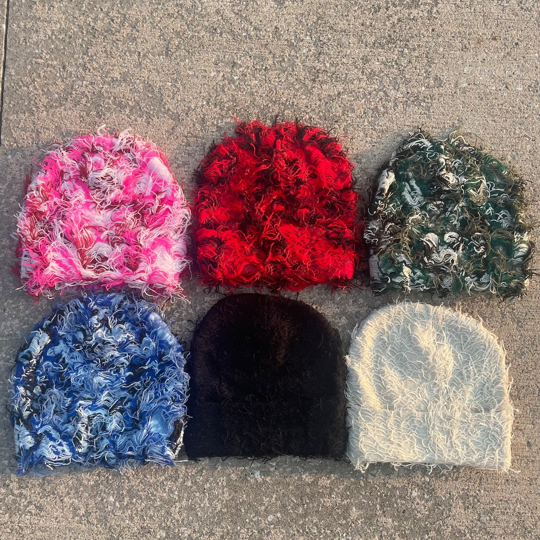 Knitted Beanie Hat Knitted Balaclava Beanie Distressed Etsy