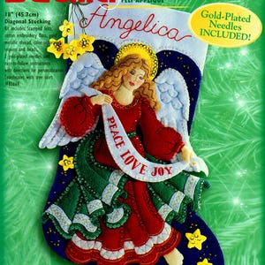 Celestial Angel 18" Bucilla Felt Christmas Stocking Kit #83956